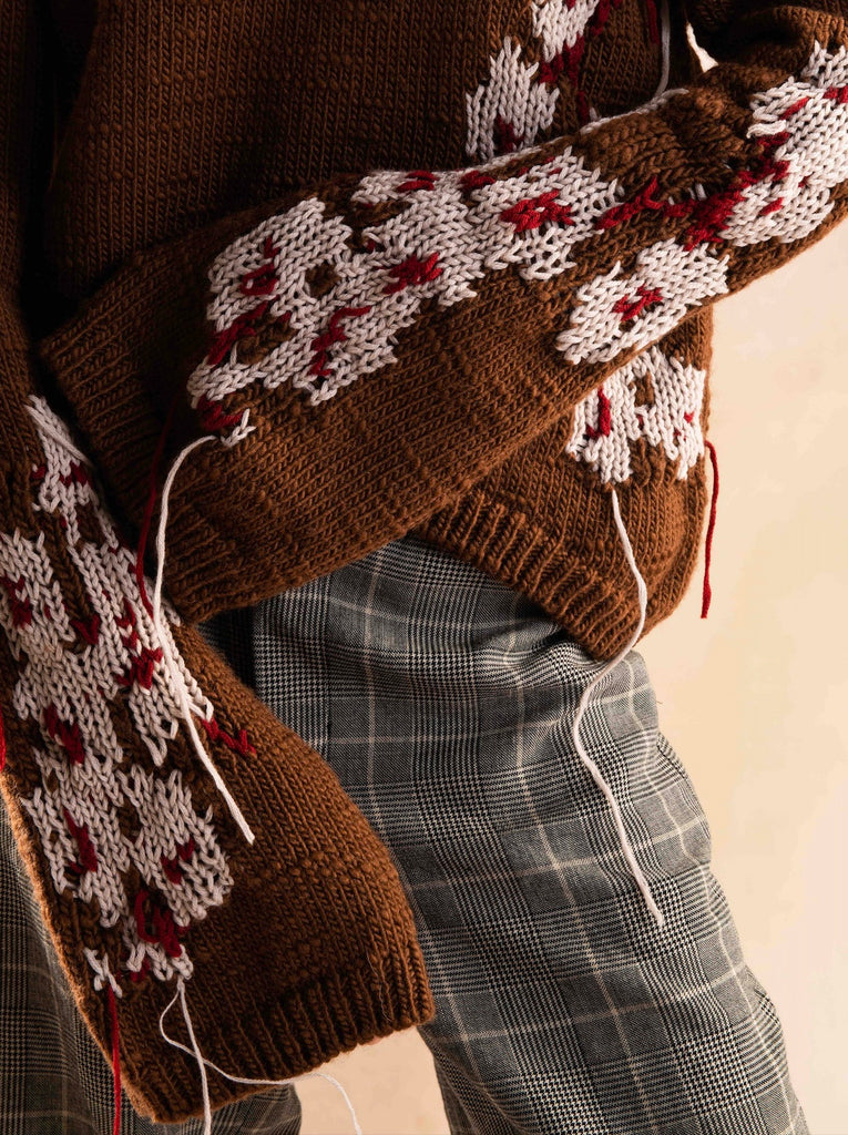 Turtleneck Sweater Tobacco Wool Detail