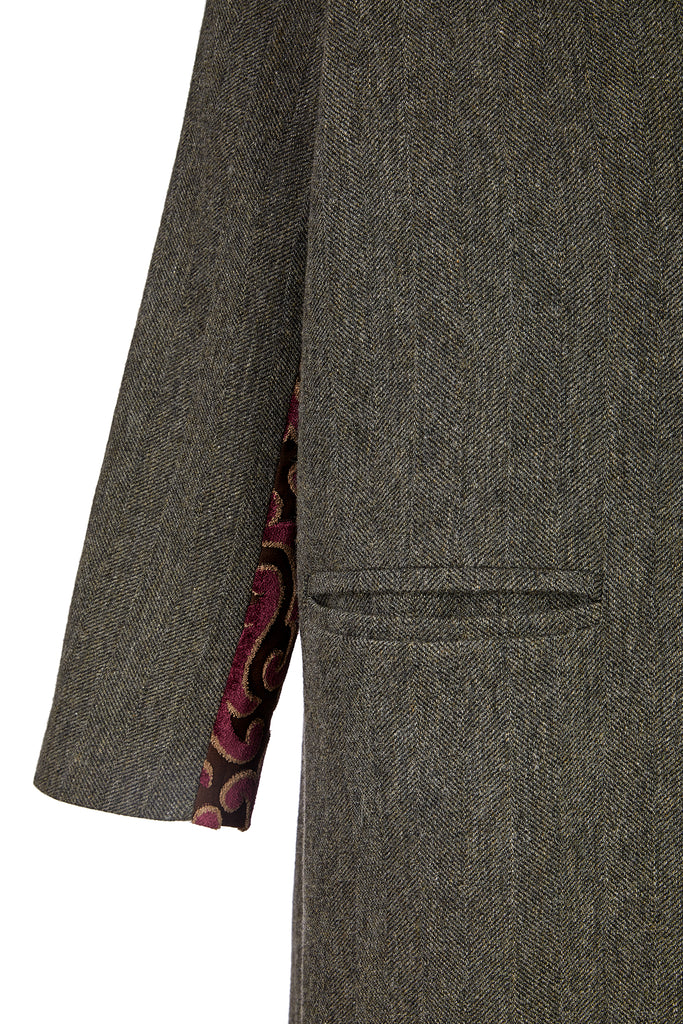 Blazer Over Coat Grey Sleeve Detail
